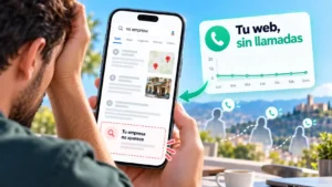 Móvil que busca «mi empresa» sin mostrarla en los resultados: señal de que el negocio necesita una auditoría SEO
